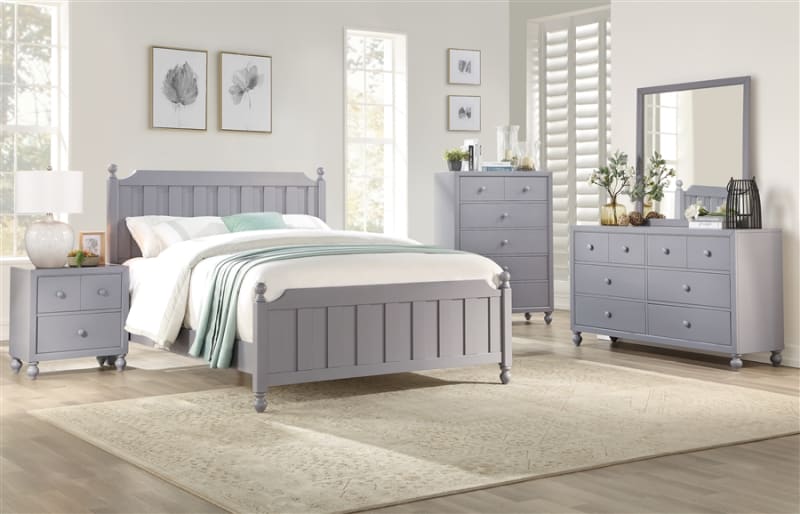 Wellsummer 6 Piece Bedroom Set in Gray by Home Elegance - HEL-1803GY-1-4