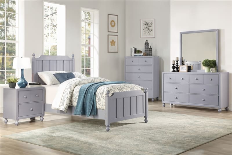 Wellsummer 4 Piece Youth Bedroom Set in Gray Finish by Home Elegance - HEL-1803GYT-1-4