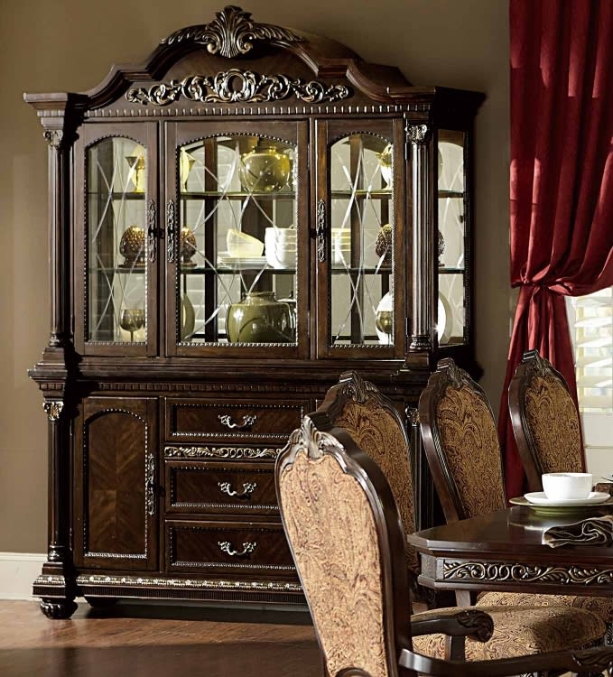 Russian Hill Buffet & Hutch in Cherry by Home Elegance - HEL-1808-50