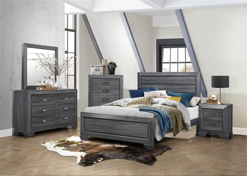Beechnut 6 Piece Bedroom Set in Gray by Home Elegance - HEL-1904GY-1-4