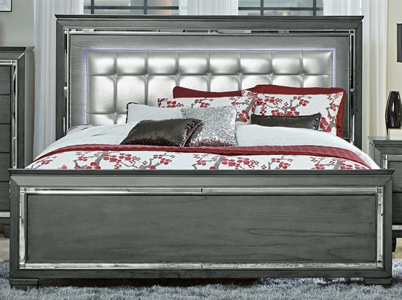 Allura Queen Bed in Gray by Home Elegance - HEL-1916GY-1