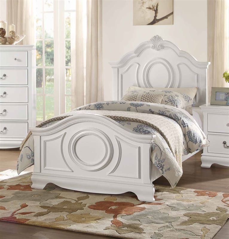Lucida Twin Bed in White by Home Elegance - HEL-2039TW-1