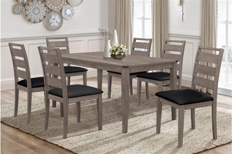 Woodrow 5 Piece Dining Room Set in Gray Finish by Home Elegance - HEL-2042-64-5
