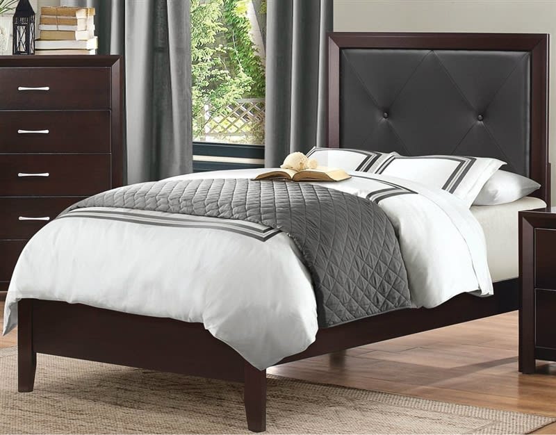 Edina Twin Bed in Brown Espresso by Home Elegance - HEL-2145T-1