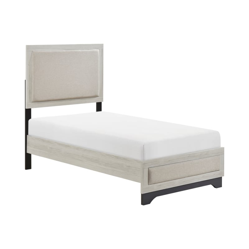 Westport Twin Platform Bed in White Oak and Gray Finish by Home Elegance - HEL-2334T-1