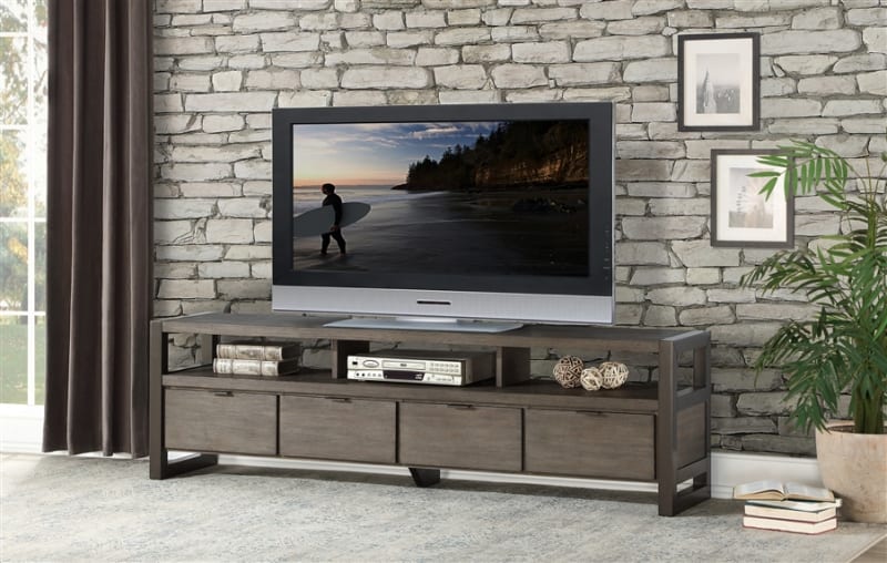 Prudhoe 76" TV Stand in 2-Tone by Home Elegance - HEL-4550-76T