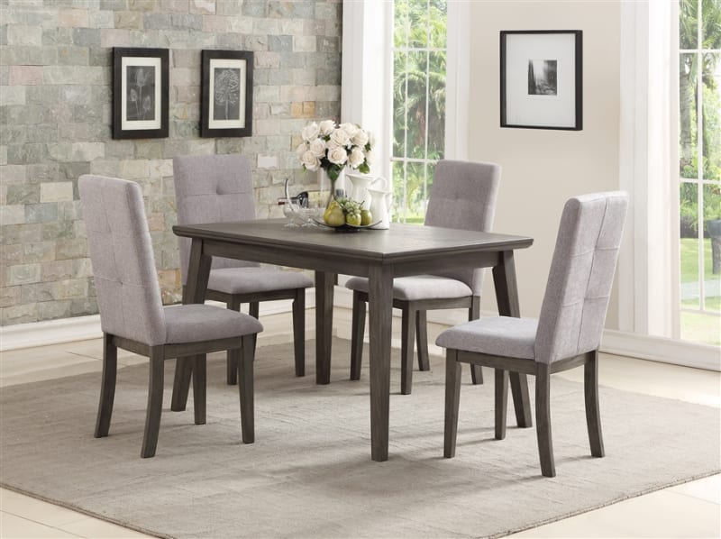 University 5 Piece Dining Set in Gray by Home Elegance - HEL-5163-48-5