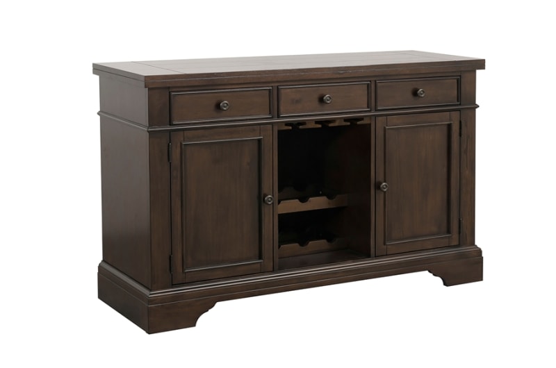 Reid Traditional Server with Storage in Dark Cherry Finish by Home Elegance - HEL-5267RF-55