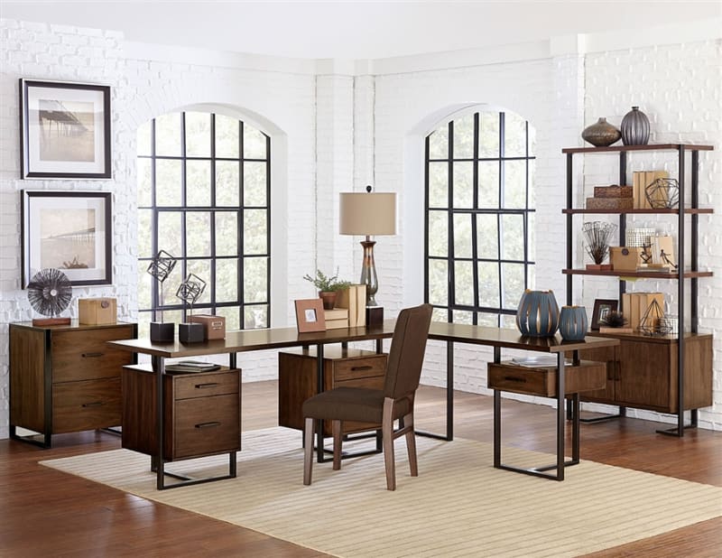 Sedley 3 Piece Home Office Set in Walnut by Home Elegance - HEL-5415RF