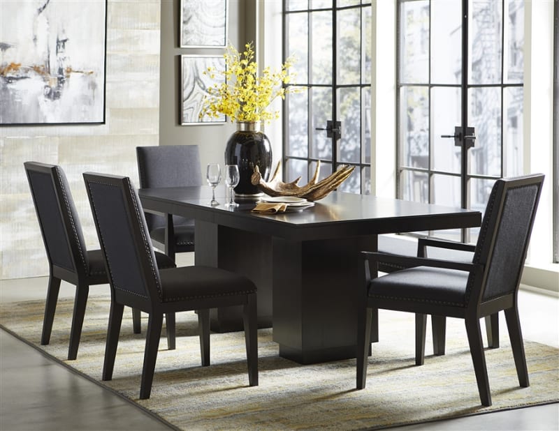 Larchmont 7 Piece Dining Set in Charcoal by Home Elegance - HEL-5424-78-7