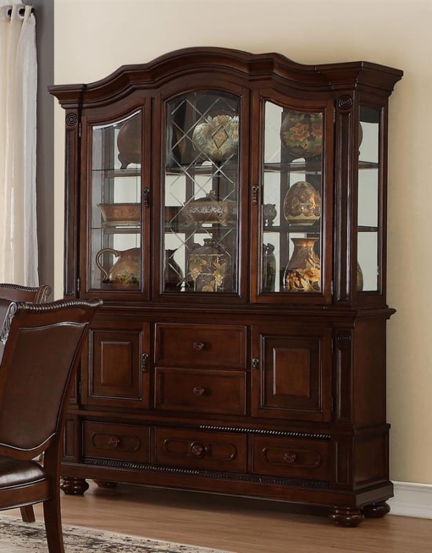Lordsburg Buffet & Hutch in Brown Cherry by Home Elegance - HEL-5473-50