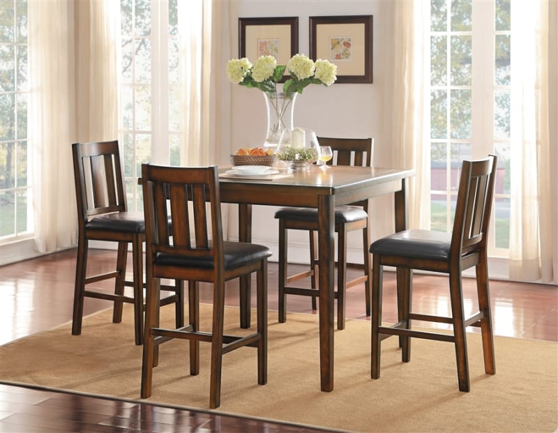 Delmar 5 Piece Counter Height Dining Set in Burnished by Home Elegance - HEL-5511-36-5PK