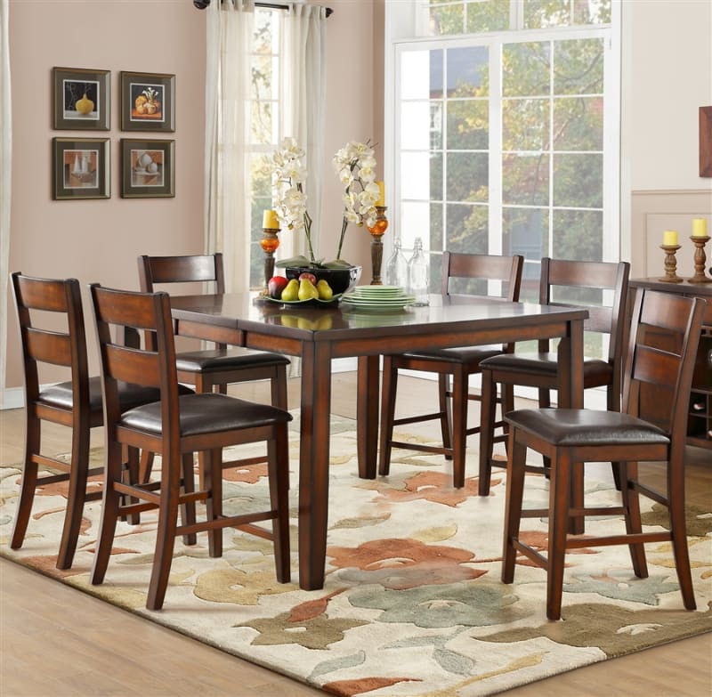 Mantello 5 Piece Counter Height Dining Set in Cherry by Home Elegance - HEL-5547-36-5