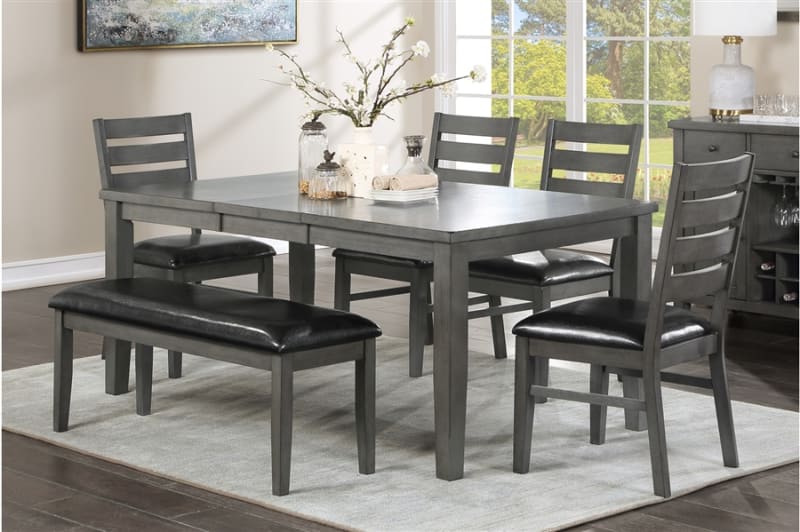 Nashua 5 Piece Dining Room Set in Gray Finish by Home Elegance - HEL-5567GY-72-5