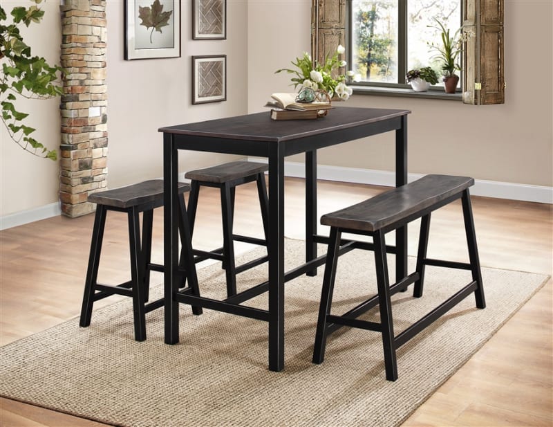 Visby 4 Piece Counter Height Dining Set in Brown by Home Elegance - HEL-5578-32-4PK