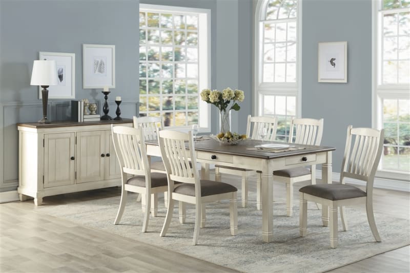 Granby 7 Piece Dining Set in 2-Tone by Home Elegance - HEL-5627NW-72-7