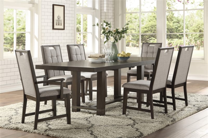 Rathdrum 7 Piece Dining Set in Dark Oak by Home Elegance - HEL-5654-94-7