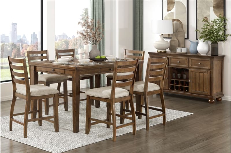 Tigard 5 Piece Dining Room Set in Cherry Finish by Home Elegance - HEL-5761-36-5