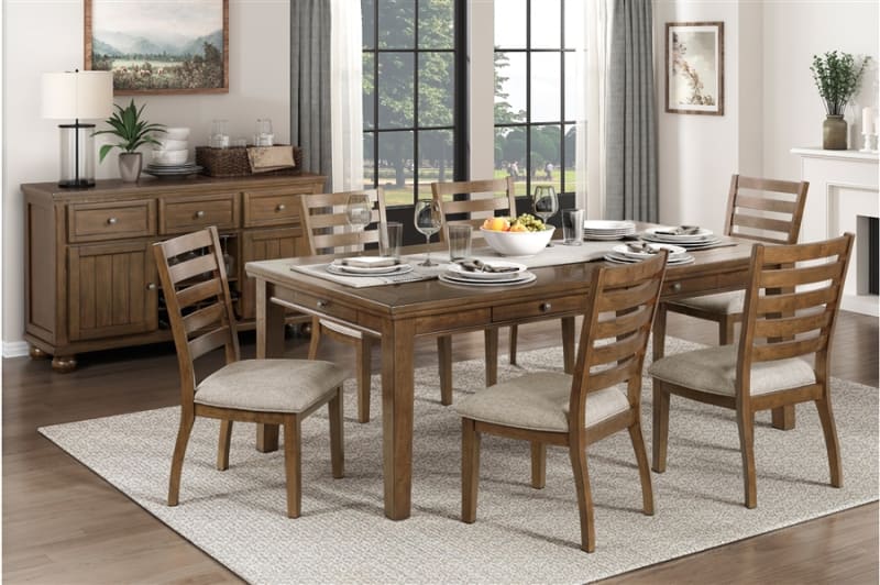 Tigard 5 Piece Dining Room Set in Cherry Finish by Home Elegance - HEL-5761-78-5