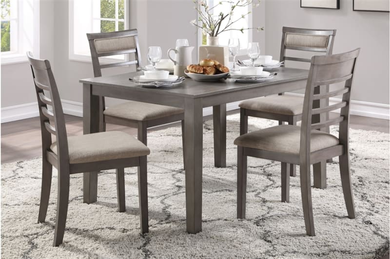 Lovell 5 Piece Dining Room Set in Gray Finish by Home Elegance - HEL-5806-5P