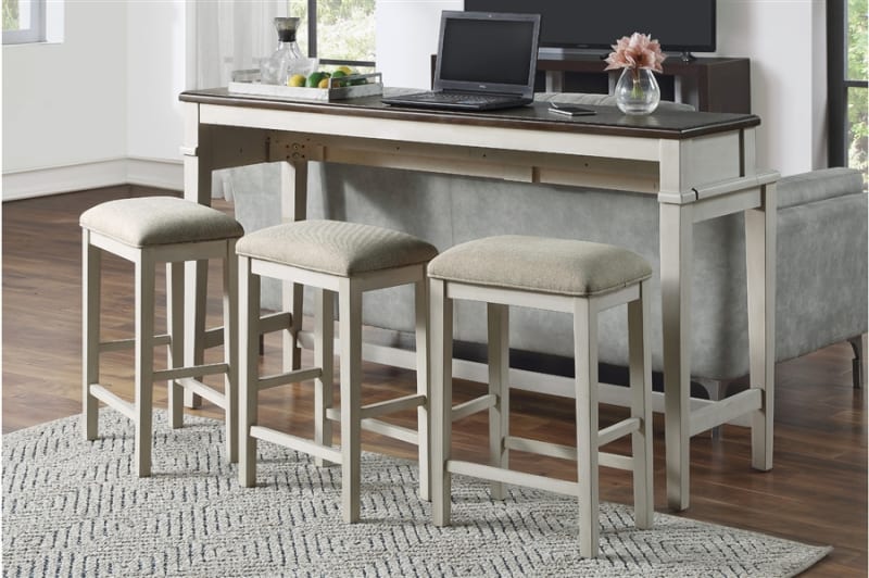 Enfield 4 Piece Counter Height Dining Room Set in 2 Tone Finish by Home Elegance - HEL-5807W