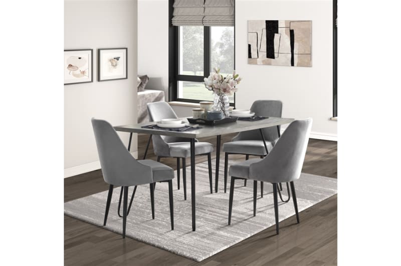 Keene 5 Piece Dining Room Set in Gray Finish by Home Elegance - HEL-5817-60-5GY
