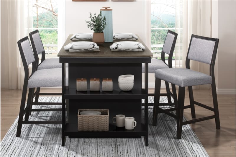 Stratus 5 Piece Counter Height Dining Room Set in 2 Tone Finish by Home Elegance - HEL-5842-36-5
