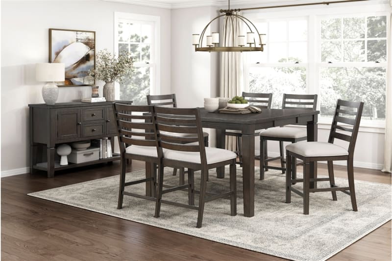 Victoria 5 Piece Counter Height Dining Room Set in Dark Espresso Finish by Home Elegance - HEL-6023-36-5