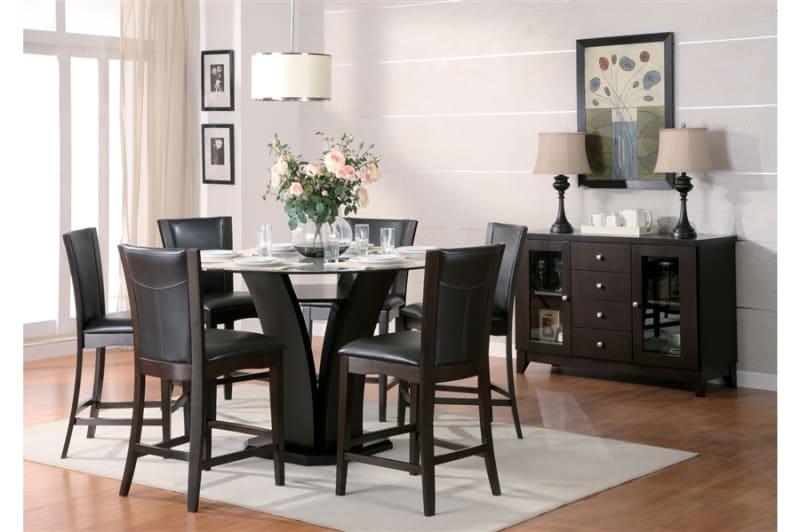 Daisy 5 Piece Round Counter Height Dining Room Set in Espresso Finish by Home Elegance - HEL-710-36RD48-5
