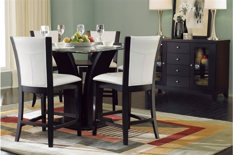 Daisy 5 Piece Counter Height Dining Room Set in Espresso Finish by Home Elegance - HEL-710-36SQ-5W