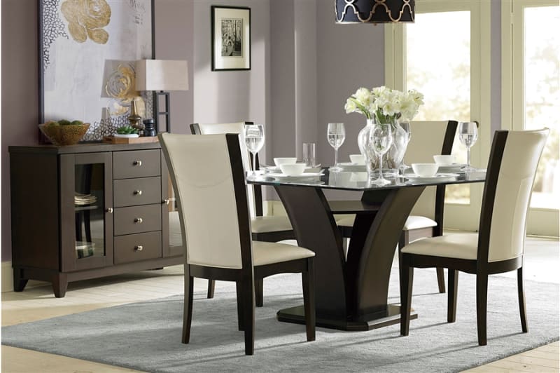 Daisy 5 Piece Square Dining Room Set in Espresso Finish by Home Elegance - HEL-710-54SQ-5WS