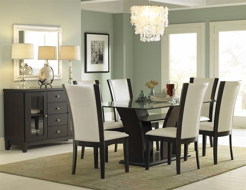 Daisy 5 Piece Dining Set with Glass Top in Espresso by Home Elegance - HEL-710-72-7WS