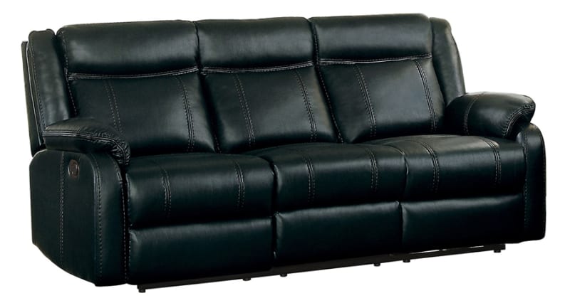 Jude Double Reclining Sofa in Black by Home Elegance - HEL-8201BLK-3