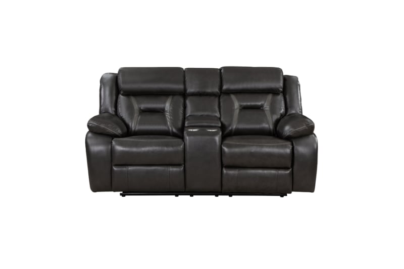 Amite Power Double Reclining Love Seat in Gray Fabric by Home Elegance - HEL-8229NDG-2PW