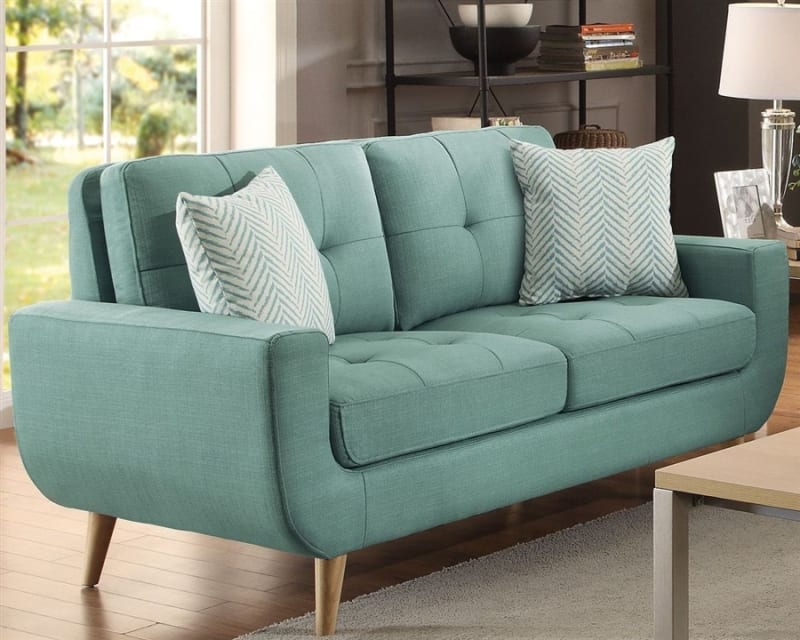Deryn Love Seat in Teal by Home Elegance - HEL-8327TL-2