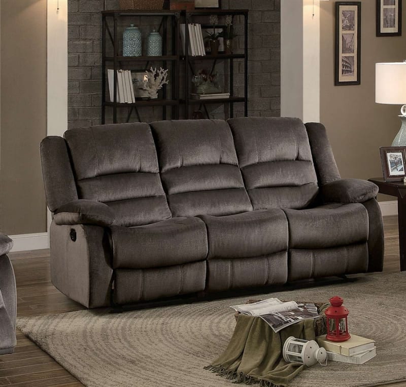 Jarita Double Reclining Sofa in Chocolate by Home Elegance - HEL-8329CH-3