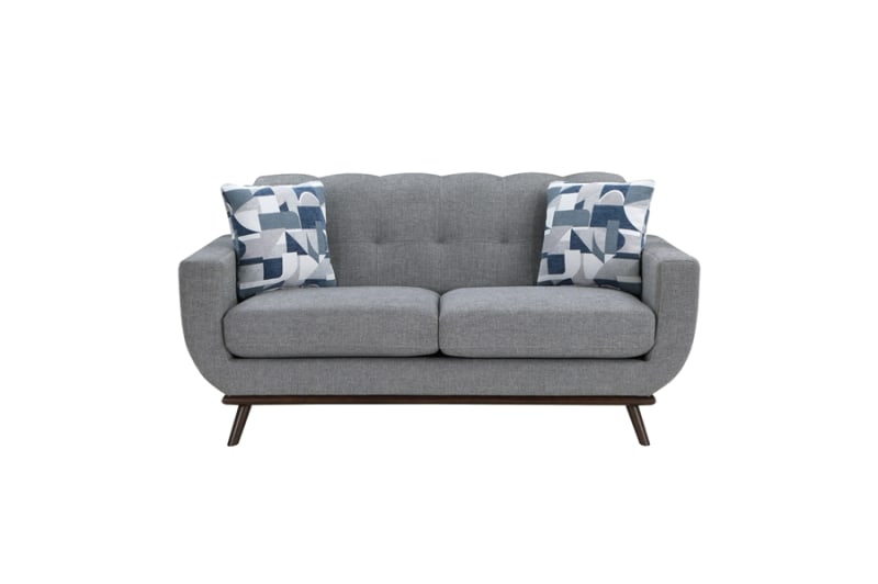 Everton Love Seat in Gray Fabric by Home Elegance - HEL-8341GY-2RV