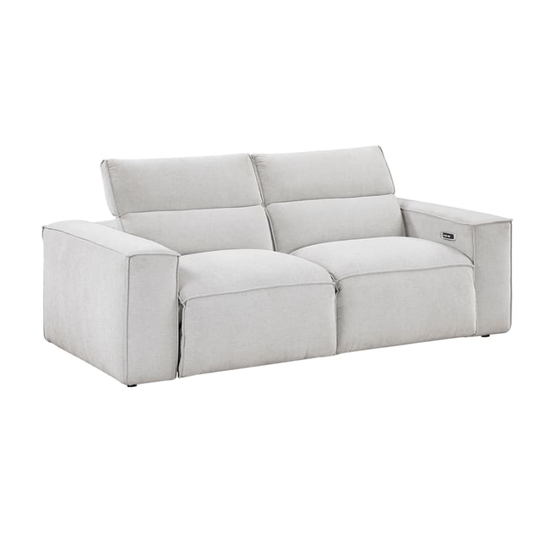 Phoebe Power Double Reclining Loveseat in Light Gray Textured Microfiber by Home Elegance - HEL-8414GRY-2PWH