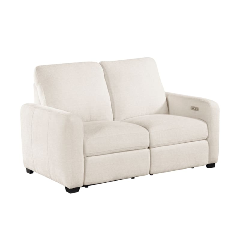 Vera Power Double Reclining Loveseat in Beige Chenille Upholstery by Home Elegance - HEL-8479BEG-2PW