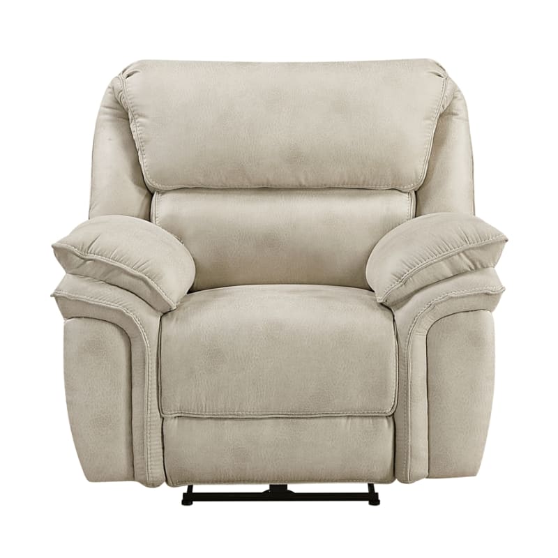 Proctor Power Reclining Microfiber Chair in Sand Polished Microfiber Upholstery by Home Elegance - HEL-8517PWT-1PW