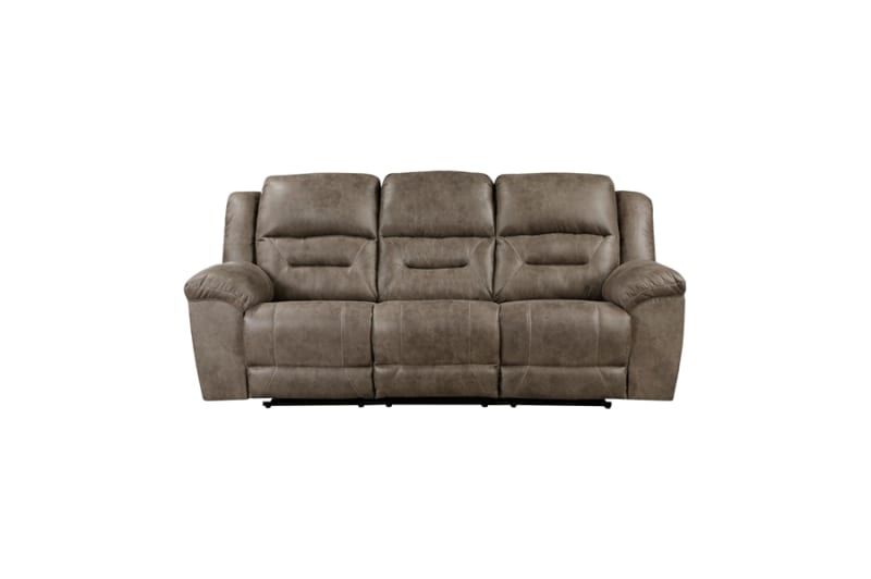 Hazen Double Reclining Sofa in Brown Fabric by Home Elegance - HEL-8538BR-3
