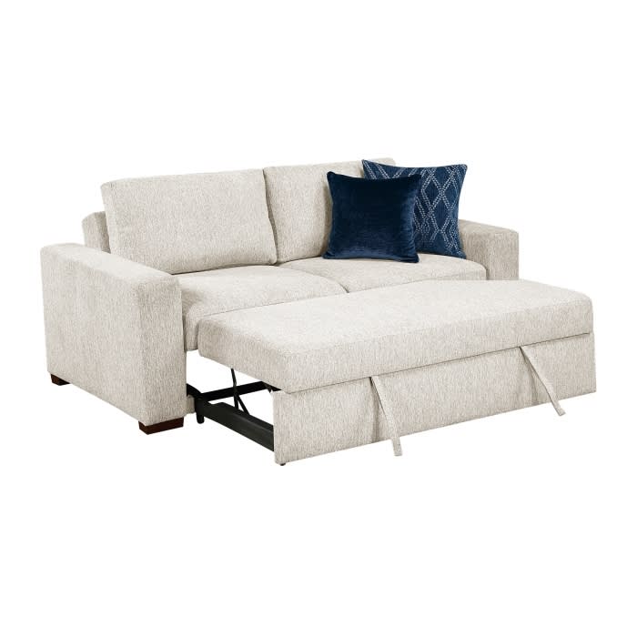 Isla Love Seat with Pull-out Bed in Beige Microfiber by Home Elegance - HEL-8548BE-22ACLA
