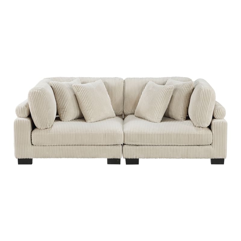 Traverse Love Seat in Beige Fabric by Home Elegance - HEL-8555BE-2