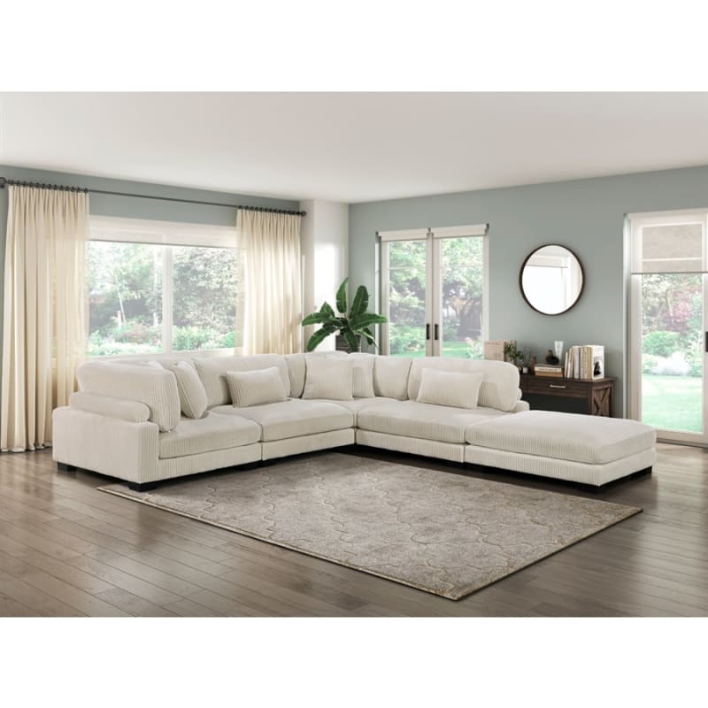 Traverse 4 Piece Modular Sectional in Beige Fabric by Home Elegance - HEL-8555BE-4SC