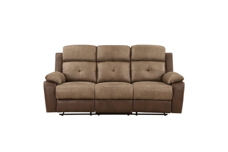 Glendale Double Reclining Sofa in Brown Fabric by Home Elegance - HEL-8599BR-3