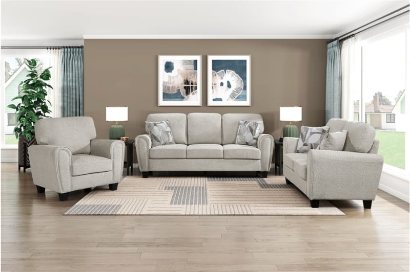Lemond 2 Piece Upholstered Sofa Set in Gray Chenille Fabric Upholstery Finish by Home Elegance - HEL-9214NPG