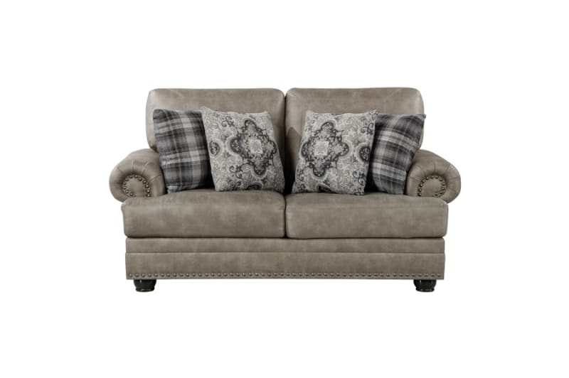 Franklin Love Seat in Mushroom Brown Fabric by Home Elegance - HEL-9260MS-2