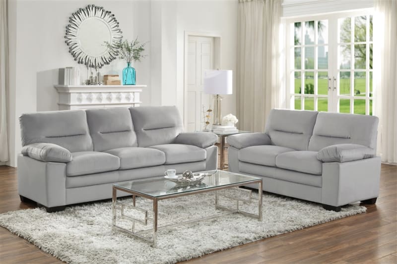 Keighly 2 Piece Sofa Set in Gray by Home Elegance - HEL-9328GY