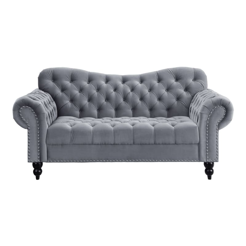 Rosalie Love Seat in Dark Gray by Home Elegance - HEL-9330DG-2