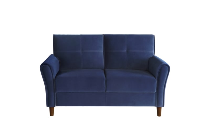 Dunleith Love Seat in Blue Fabric by Home Elegance - HEL-9348BUE-2